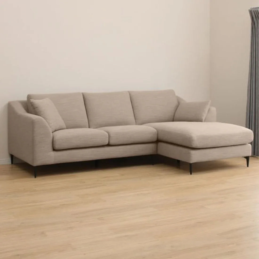 Flora 4 Seater L Shape Fabric Sofa For Living Room
