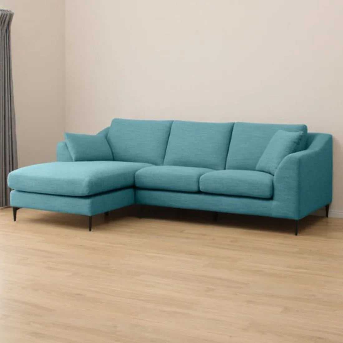 Flora 4 Seater L Shape Fabric Sofa For Living Room