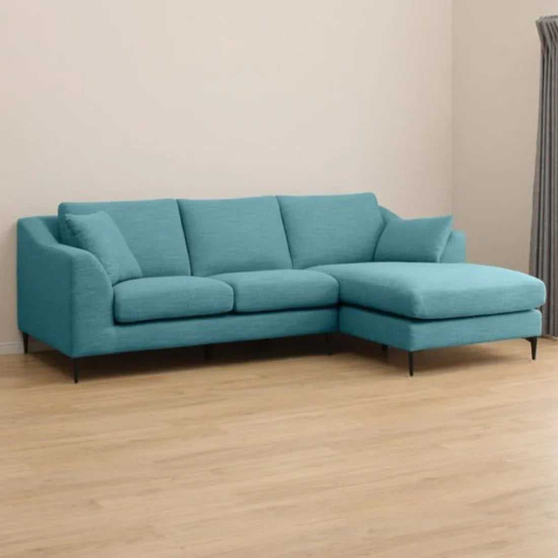 Flora 4 Seater L Shape Fabric Sofa For Living Room