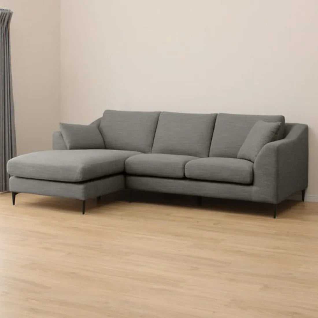 Flora 4 Seater L Shape Fabric Sofa For Living Room