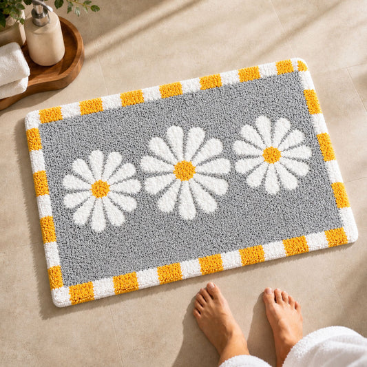 Blossom Grey Bathroom Mat