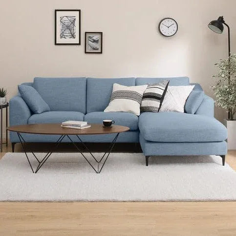 Flora 4 Seater L Shape Fabric Sofa For Living Room