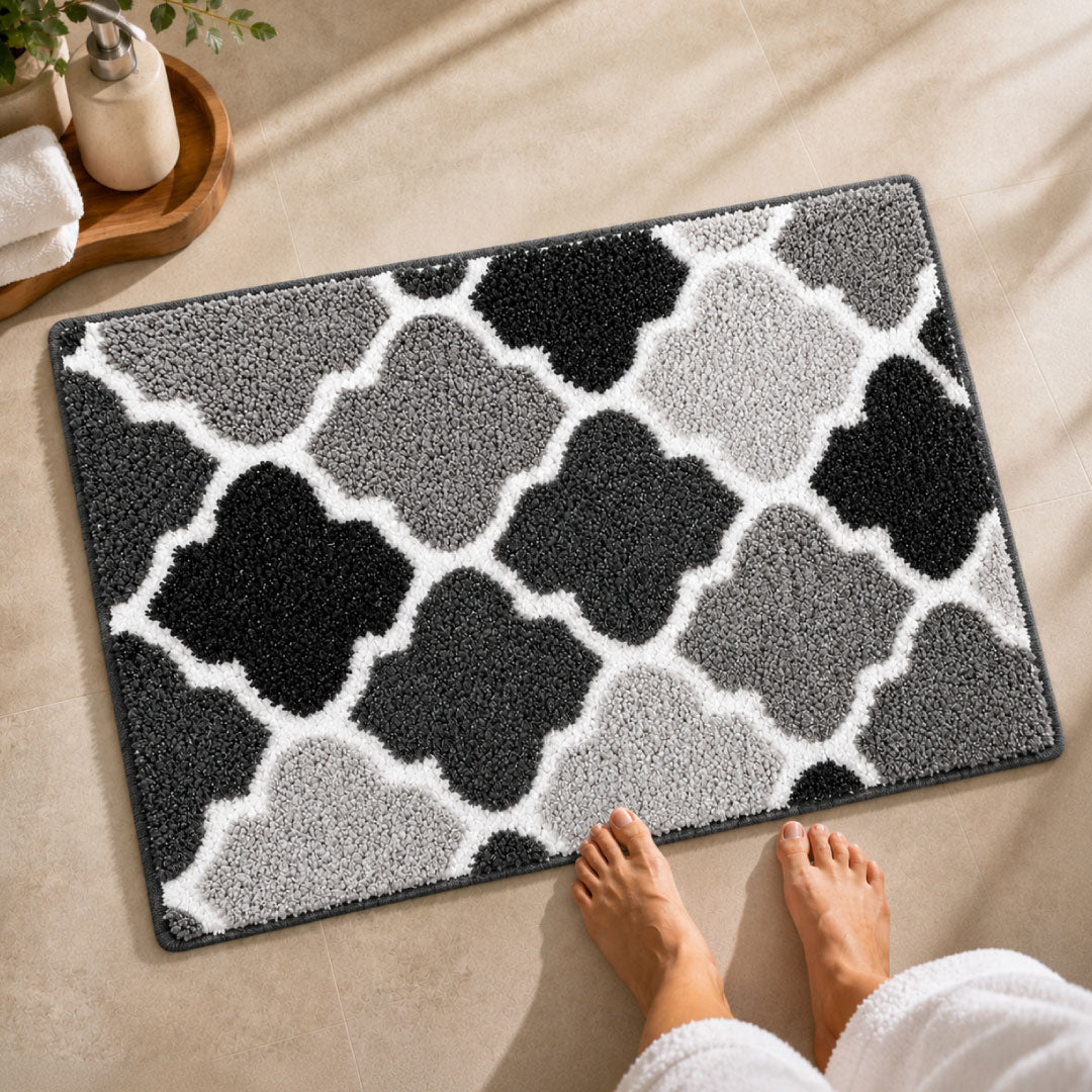 Ellipse Grey Bathroom Mat