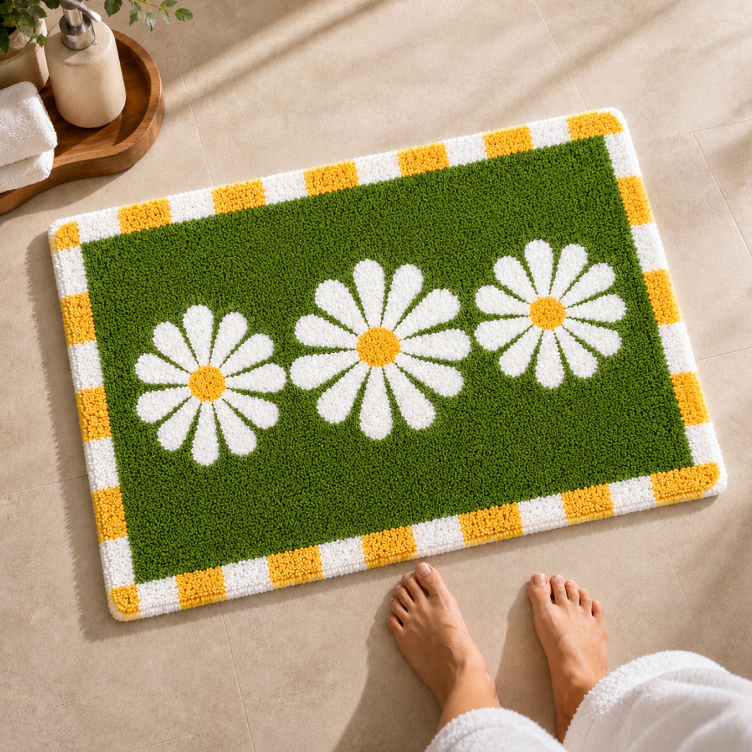 Blossom Green Bathroom Mat