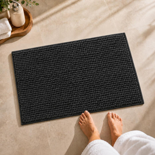 Shaggy Grey Bathroom Mat