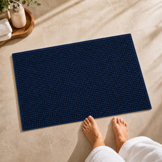 Shaggy Blue Bathroom Mat