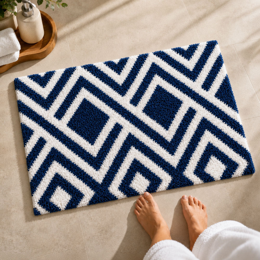 ED Blue Bathroom Mat