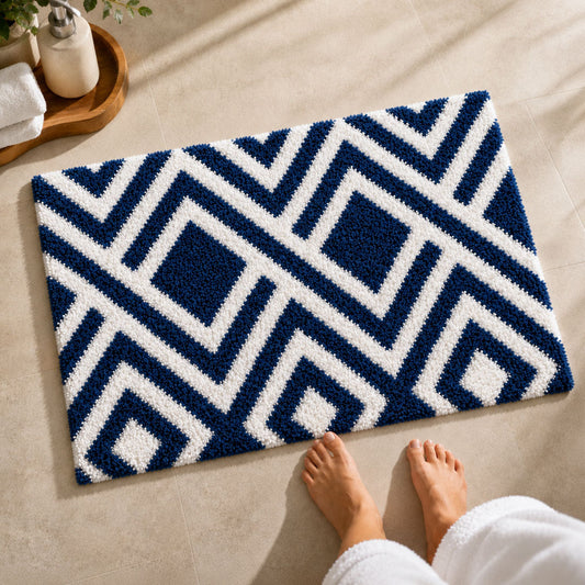 ED Blue Bathroom Mat