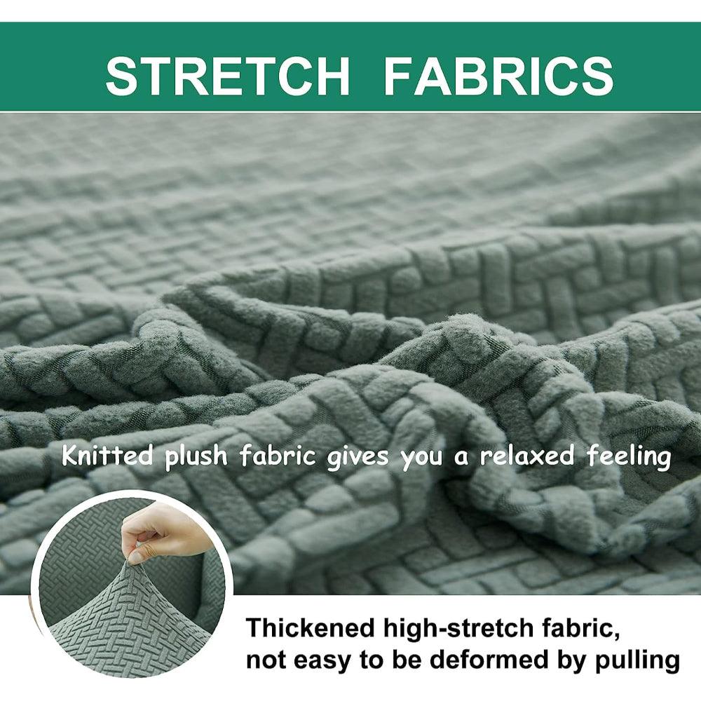 2026 L Shape Polar Fleece Sofa Cover : Navy Blue