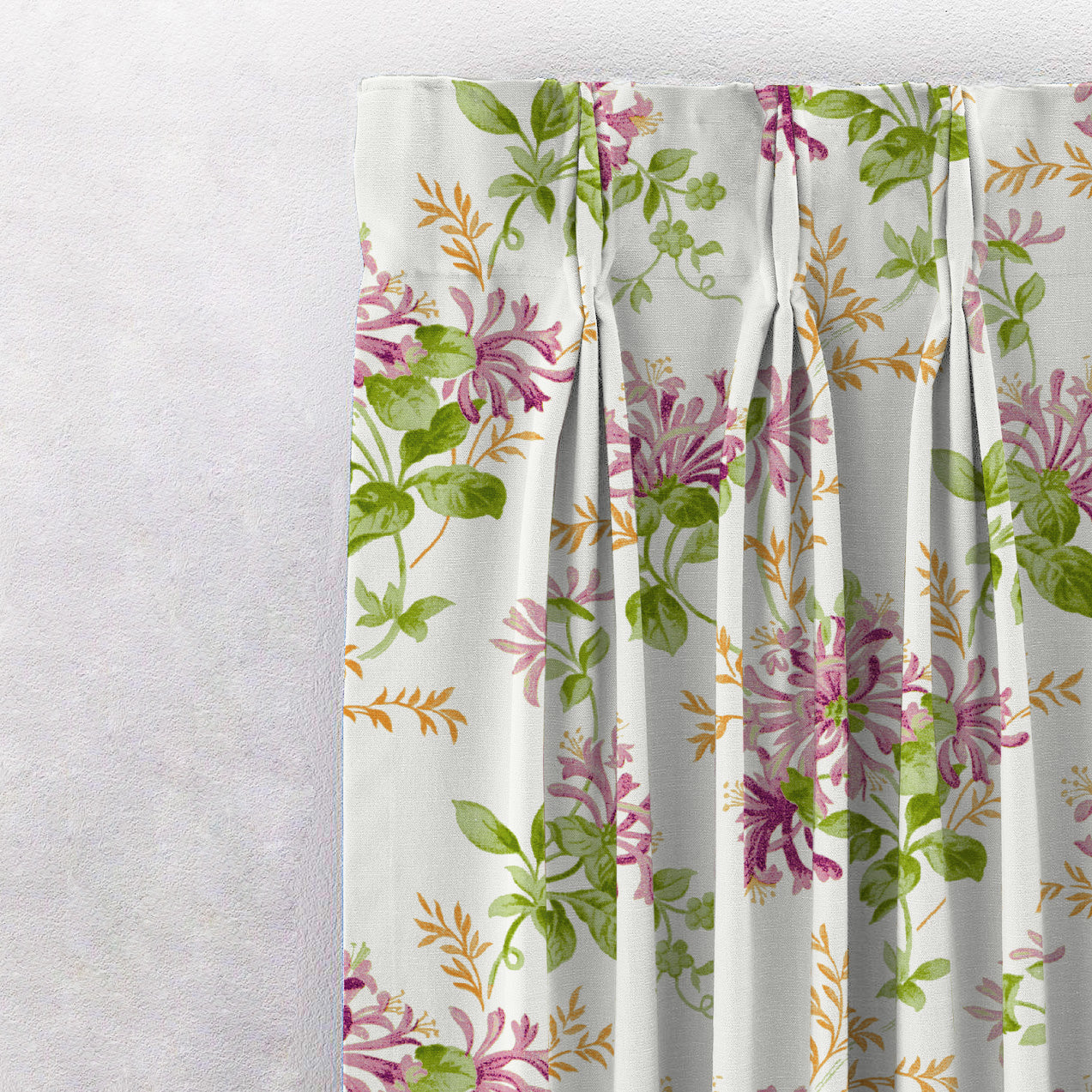 Feral Florals Floral Pink Heavy Satin Room Darkening Curtains Set Of 2 - (DS206C)