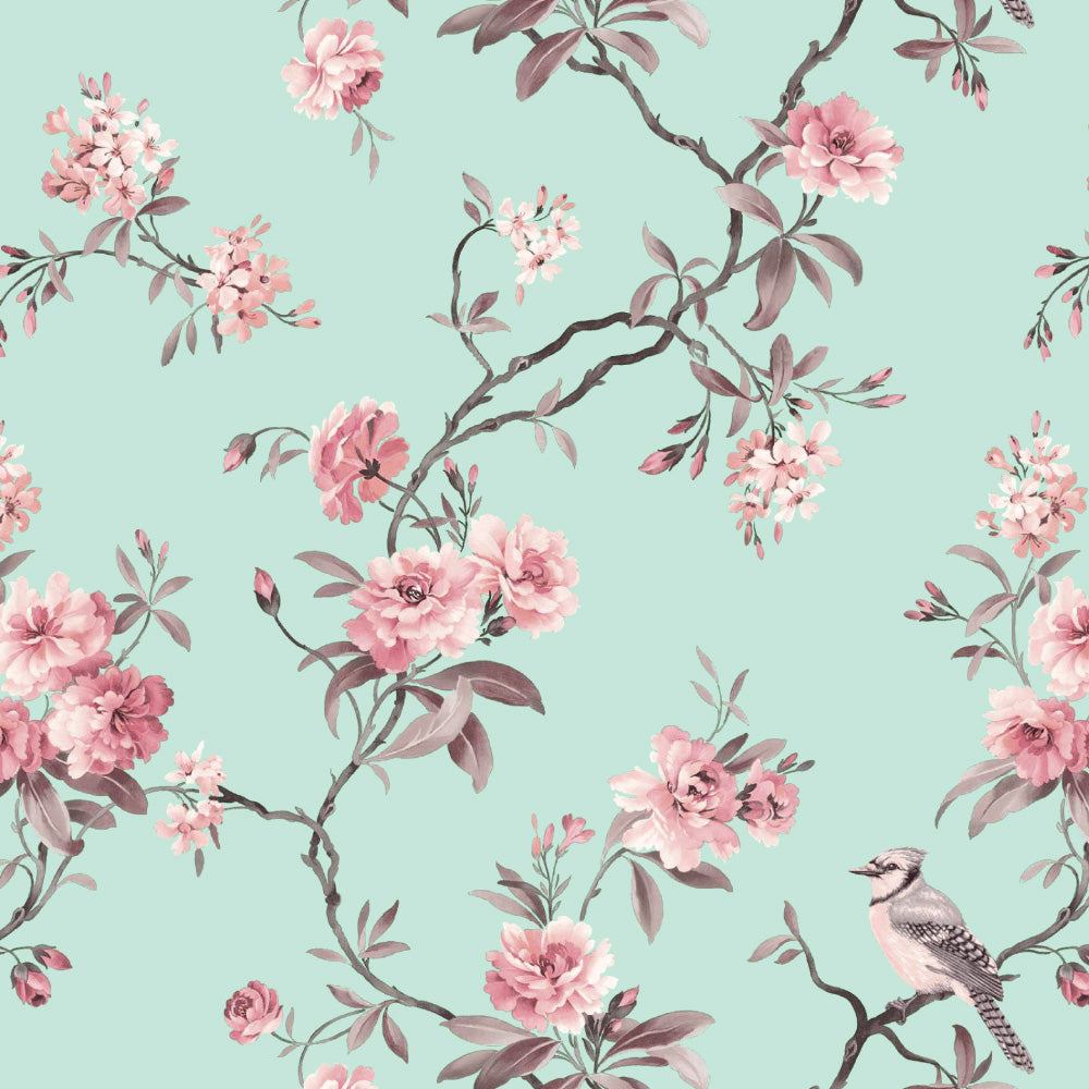 Floral Fresco Floral & Ombre Print Combination Room Darkening Curtains Set Of 4 Door Curtain - (207BOMBRE25)