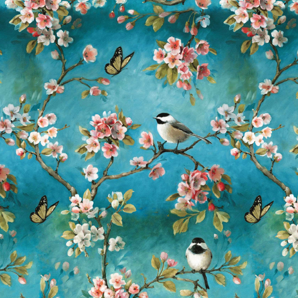 Floral Fantasy Floral & Ombre Print Combination Room Darkening Curtains Set Of 4 Door Curtain - (225AOMBRE26)