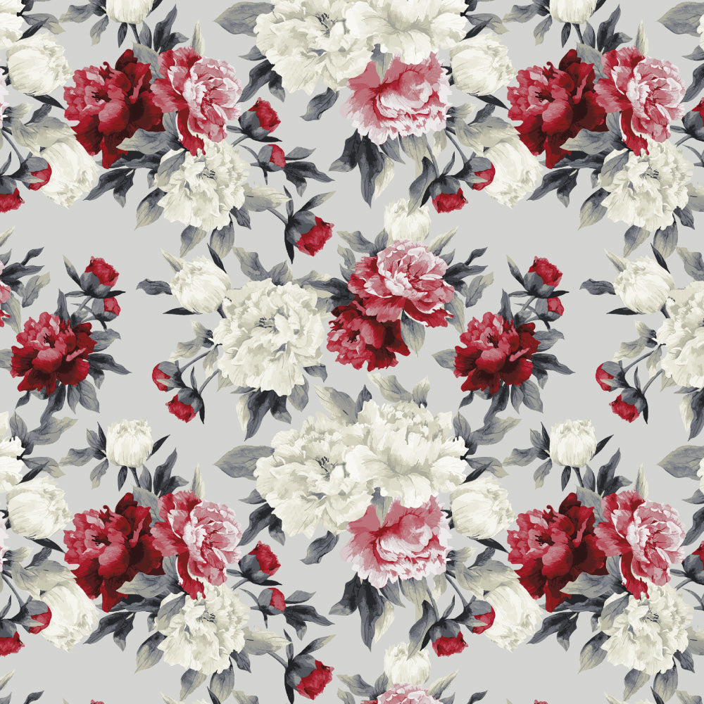 Elegent Floral Print Matt Finish Room Darkening Curtain Set of 2 MTDS230D