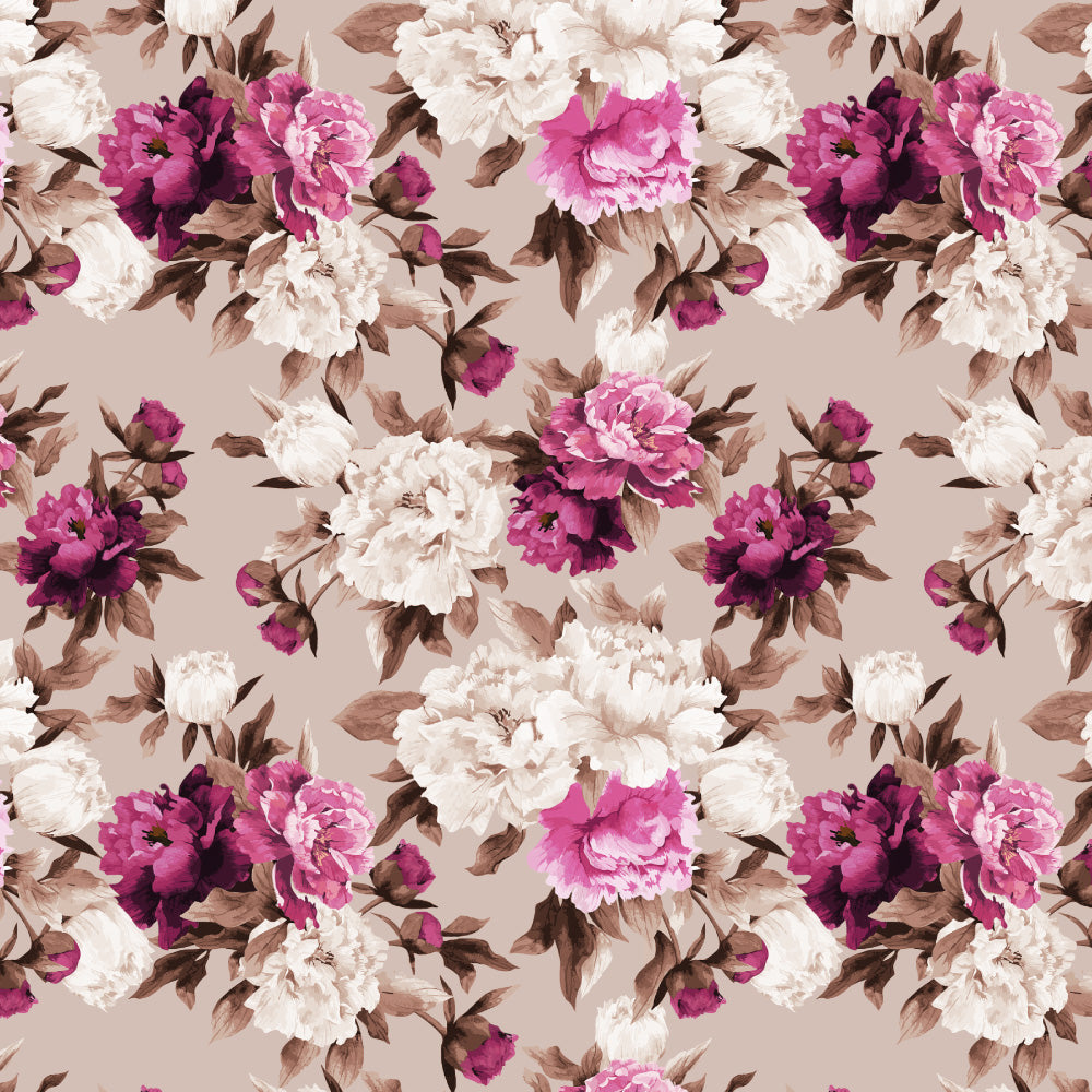 Elegent Floral Print Matt Finish Room Darkening Curtain Set of 2 MTDS230G