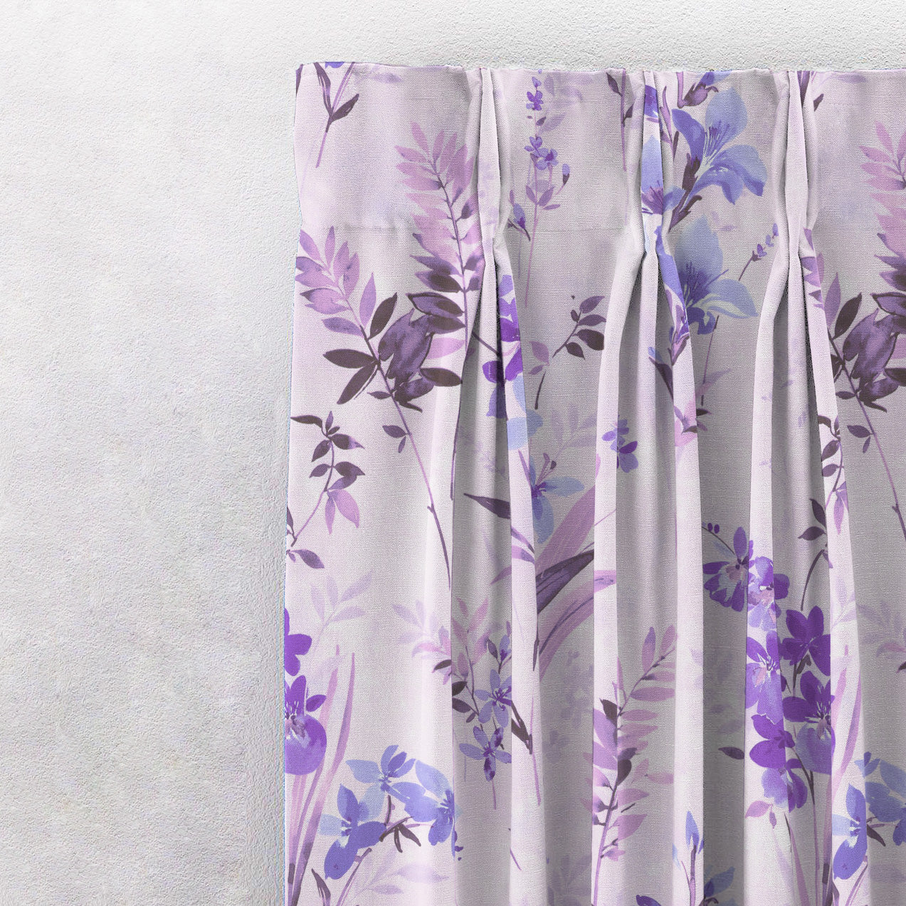 Lovely Lavender Floral Lavendar Heavy Satin Room Darkening Curtains Set Of 2 - (DS260B)