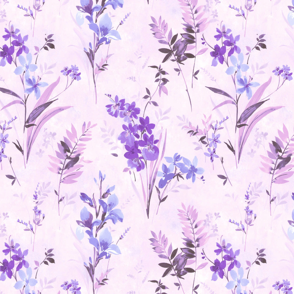 Lovely Lavender Floral Lavendar Heavy Satin Room Darkening Curtains Set Of 2 - (DS260B)