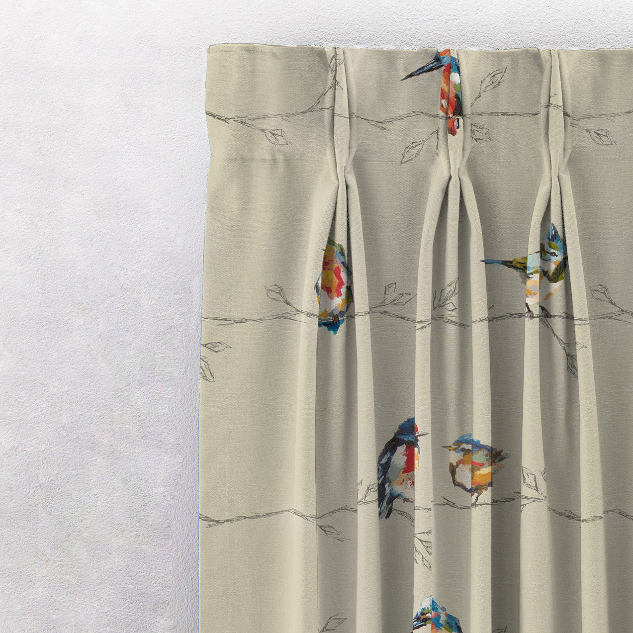 Elegant Floral Print Room Darkening Curtains Set of 2  DS261B