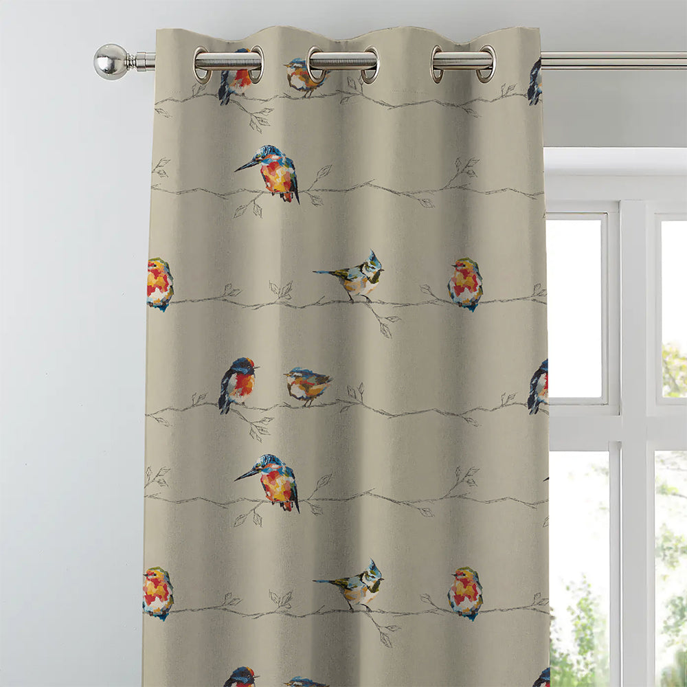 Elegant Floral Print Room Darkening Curtains Set of 2  DS261B