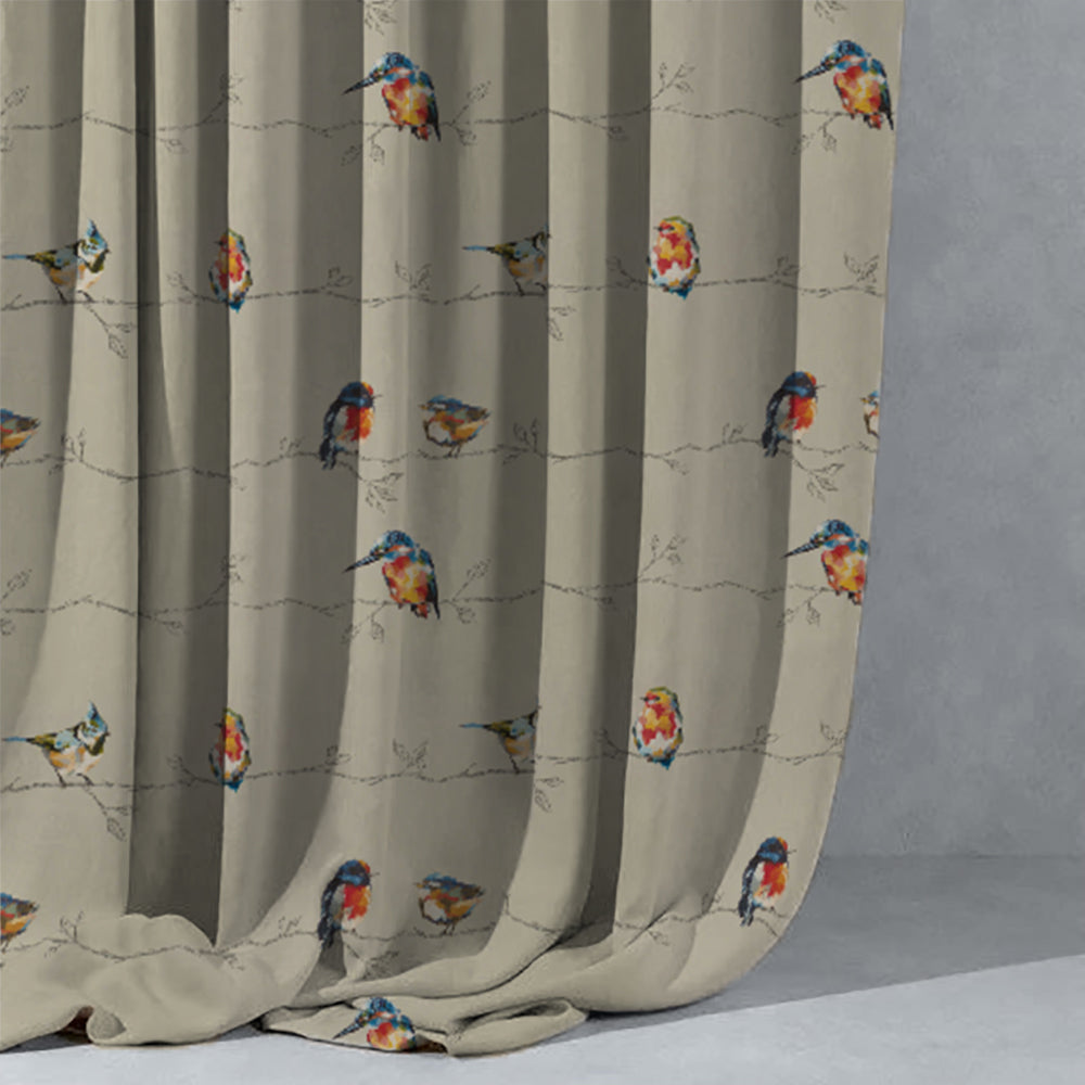 Elegant Floral Print Room Darkening Curtains Set of 2  DS261B