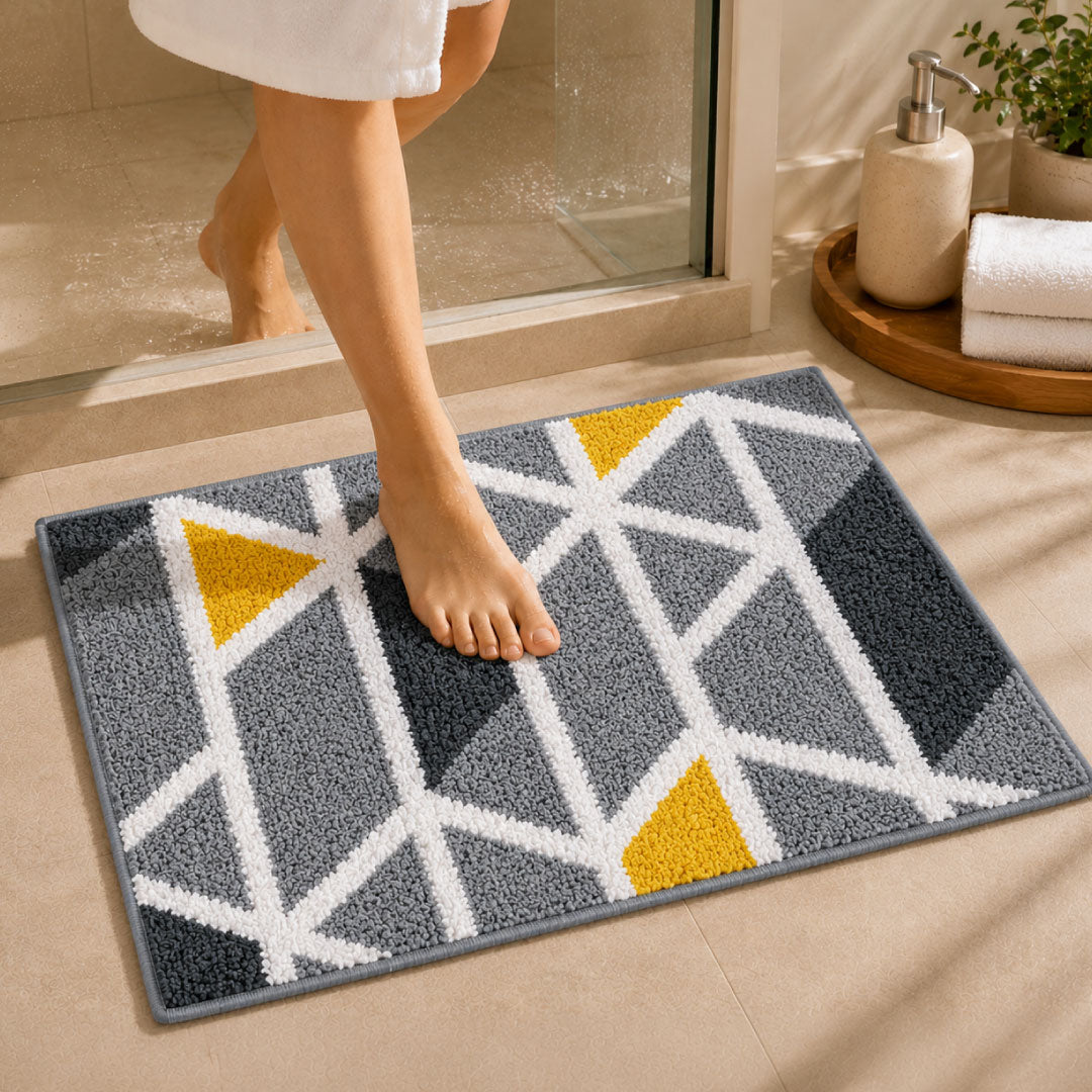 Mosaic Grey Bathroom Mat