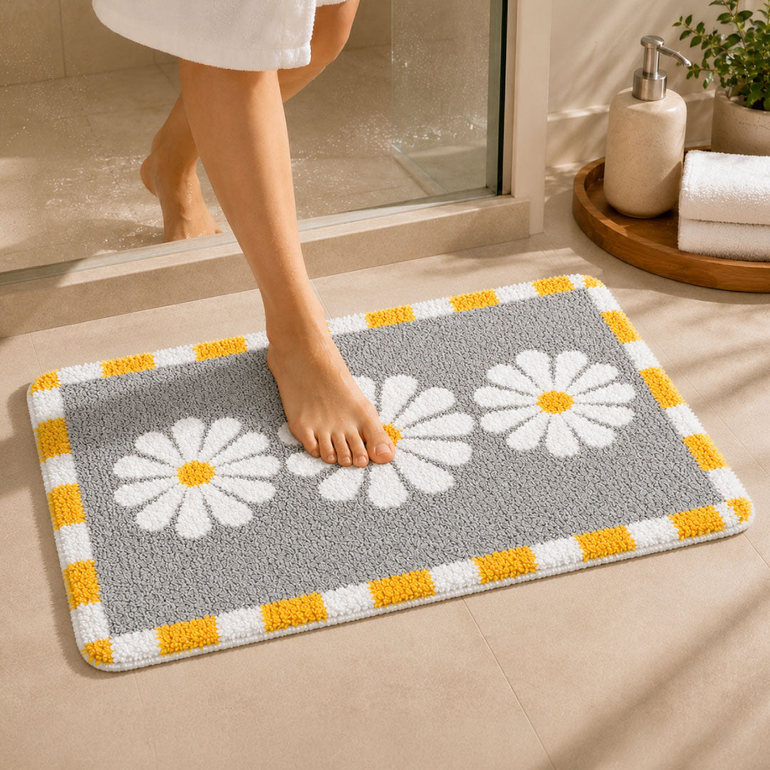 Blossom Grey Bathroom Mat