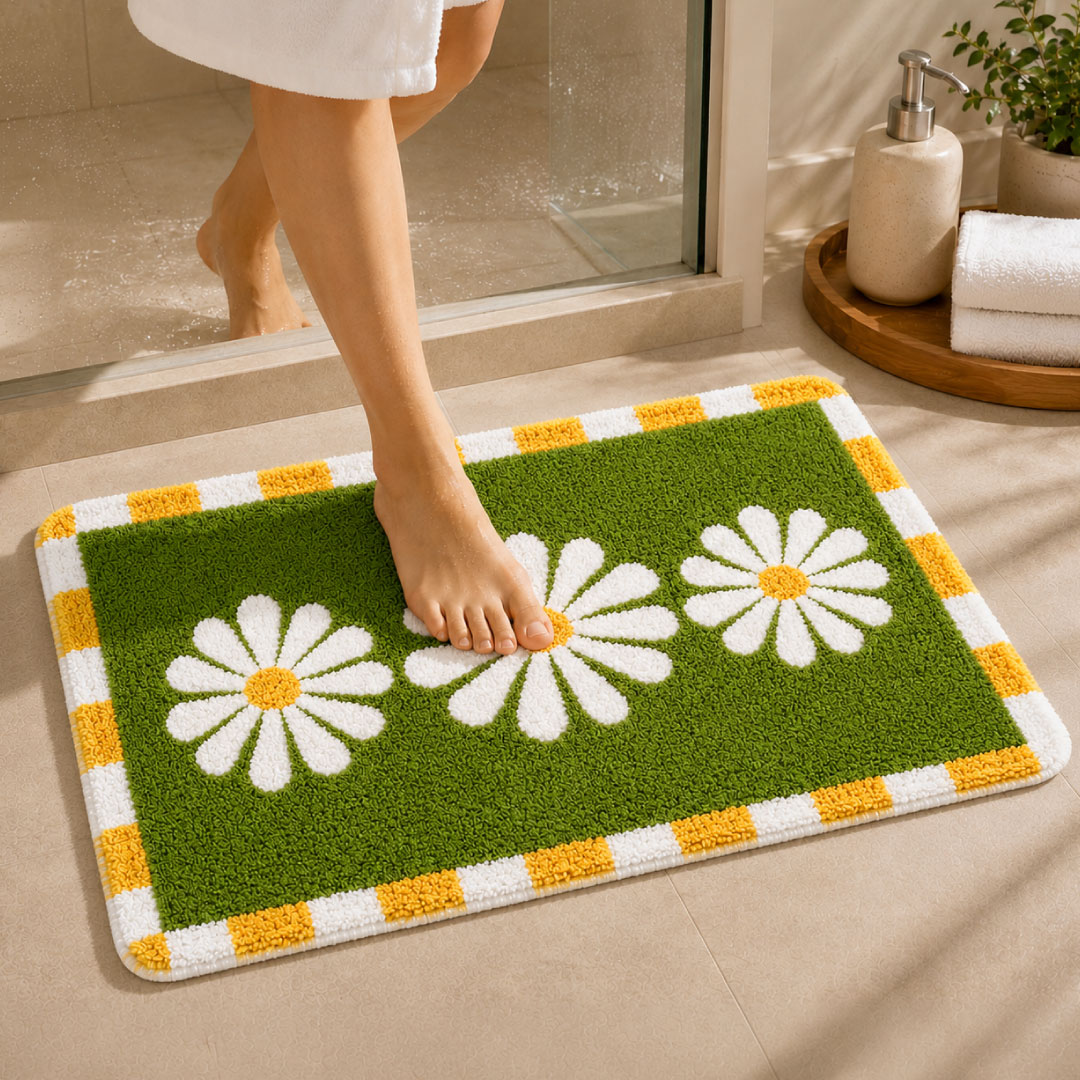 Blossom Green Bathroom Mat
