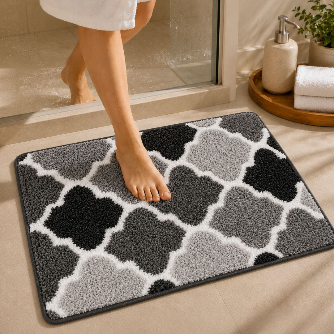 Ellipse Grey Bathroom Mat