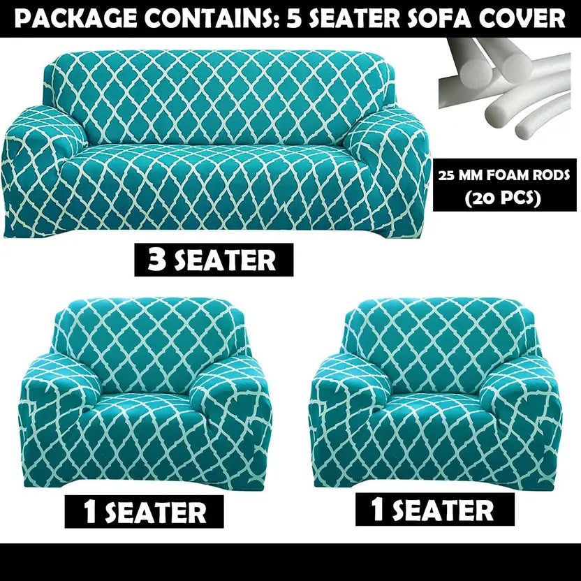 Teal Blue Diamond - Luxury Quality Strechable & Dust-proof Sofa Cover