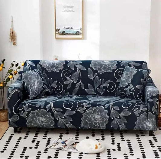GREY Flooral - Luxury Quality Strechable &amp; Dust-proof Sofa Cover