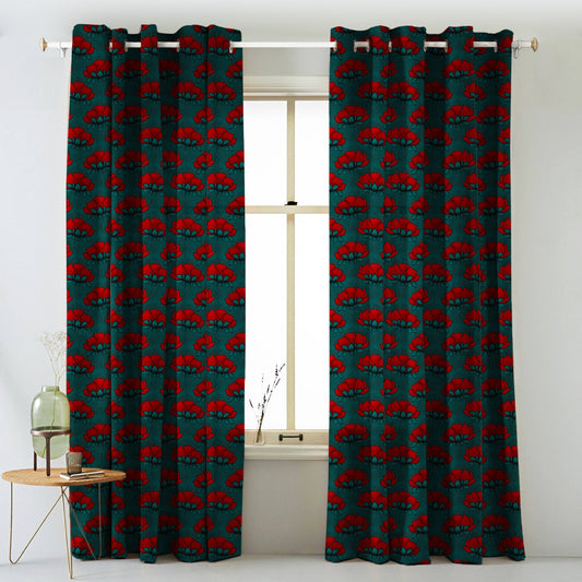 Elegent Indie Print Matt Finish Room Darkening Curtain Set of 2 MTDS318A