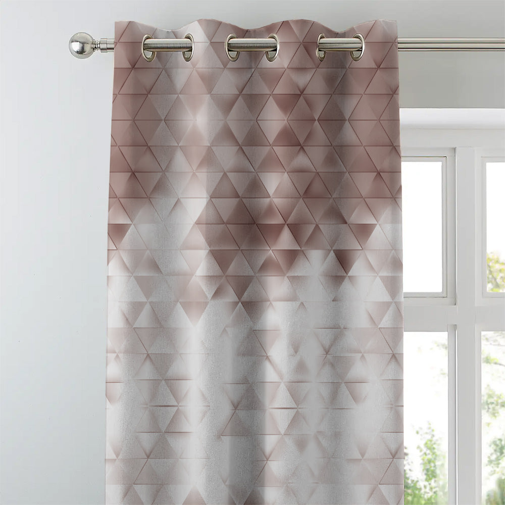 Elegent Geometric Print Matt Finish Room Darkening Curtain Set of 2 MTDS331B