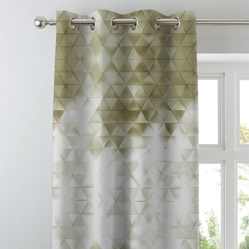 Elegent Geometric Print Matt Finish Room Darkening Curtain Set of 2 MTDS331C
