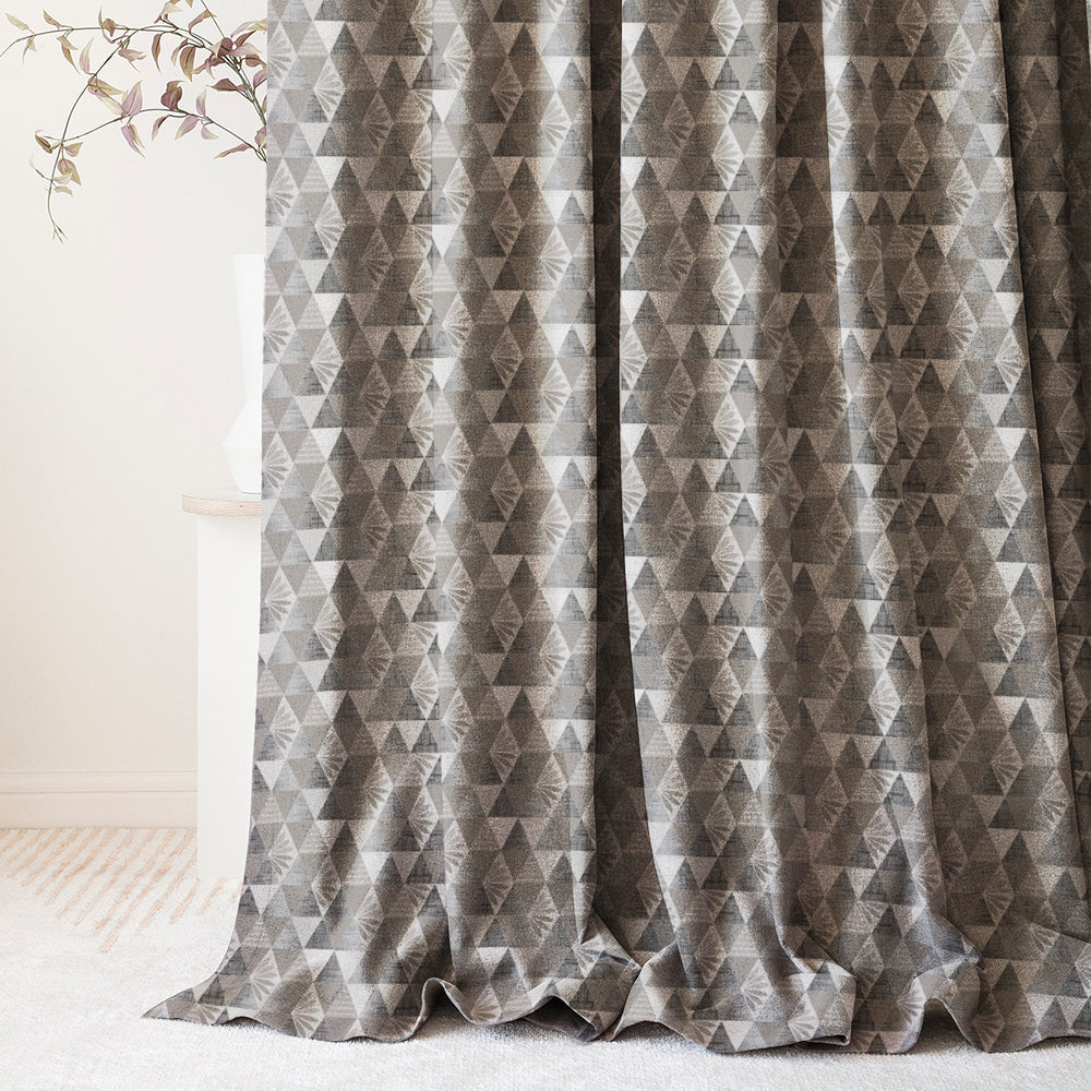 Elegant Geometric  Print Room Darkening Curtain - Set Of 1pc - DS339A