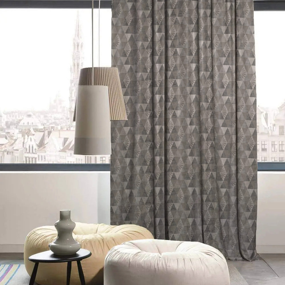 Elegant Geometric  Print Room Darkening Curtain - Set Of 1pc - DS339A