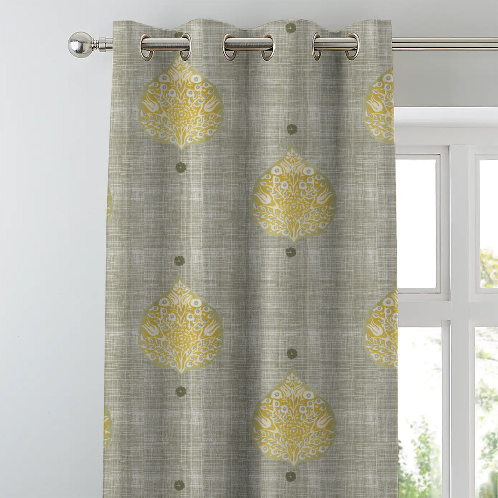 Elegant Ethenic  Print Room Darkening Curtain Set of 2 - DS347A