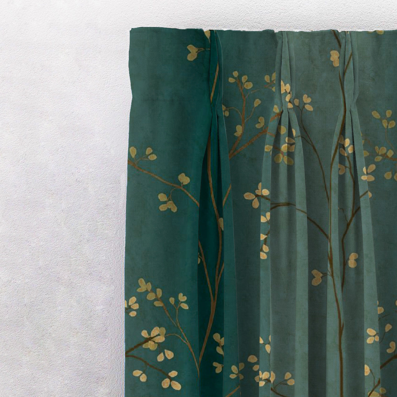 Gradient Garden Floral & Ombre Print Combination Room Darkening Curtains Set Of 4 Door Curtain - (357AOMBRE24)