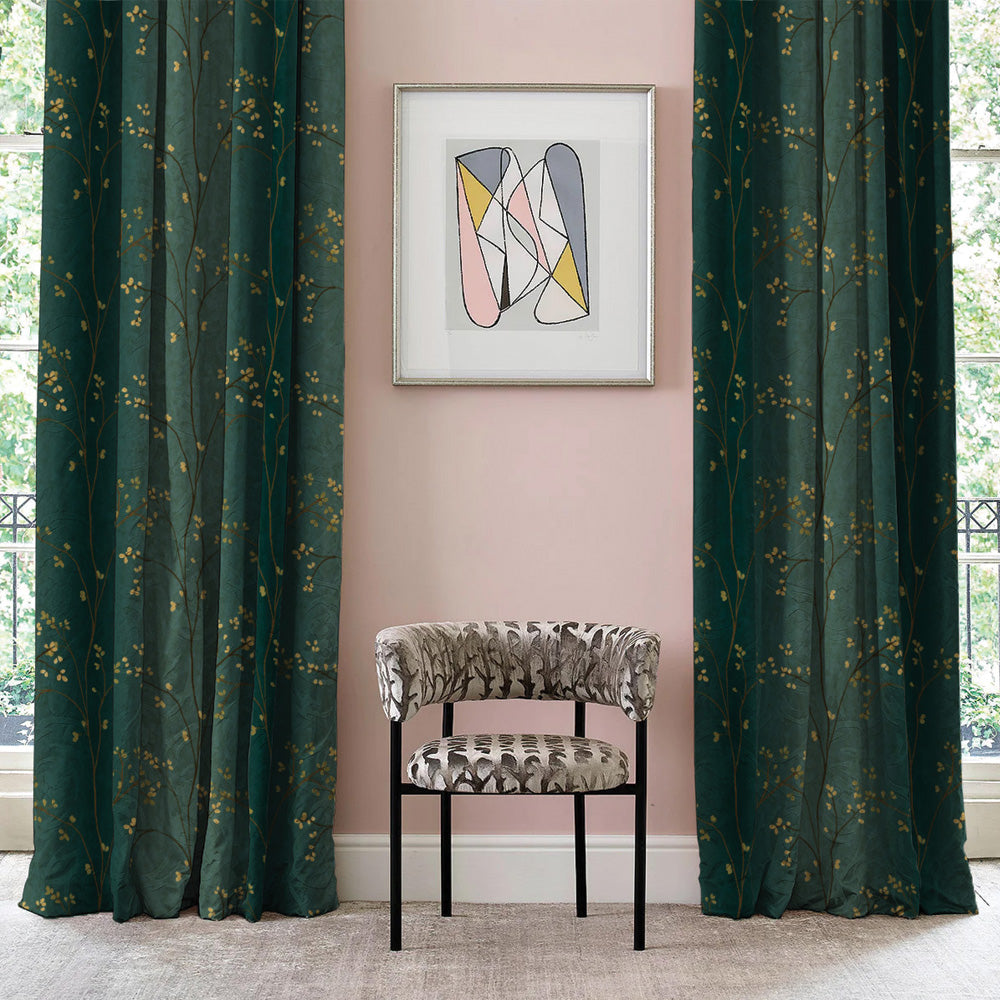 Gradient Garden Floral & Ombre Print Combination Room Darkening Curtains Set Of 4 Door Curtain - (357AOMBRE24)