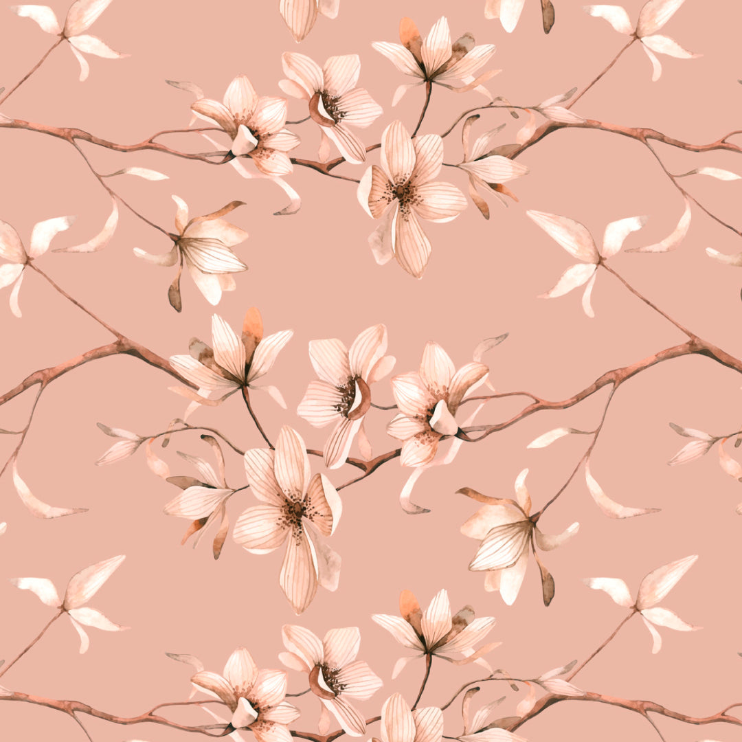 Elegant Floral Print Room Darkening Curtains Set of 2  DS367A