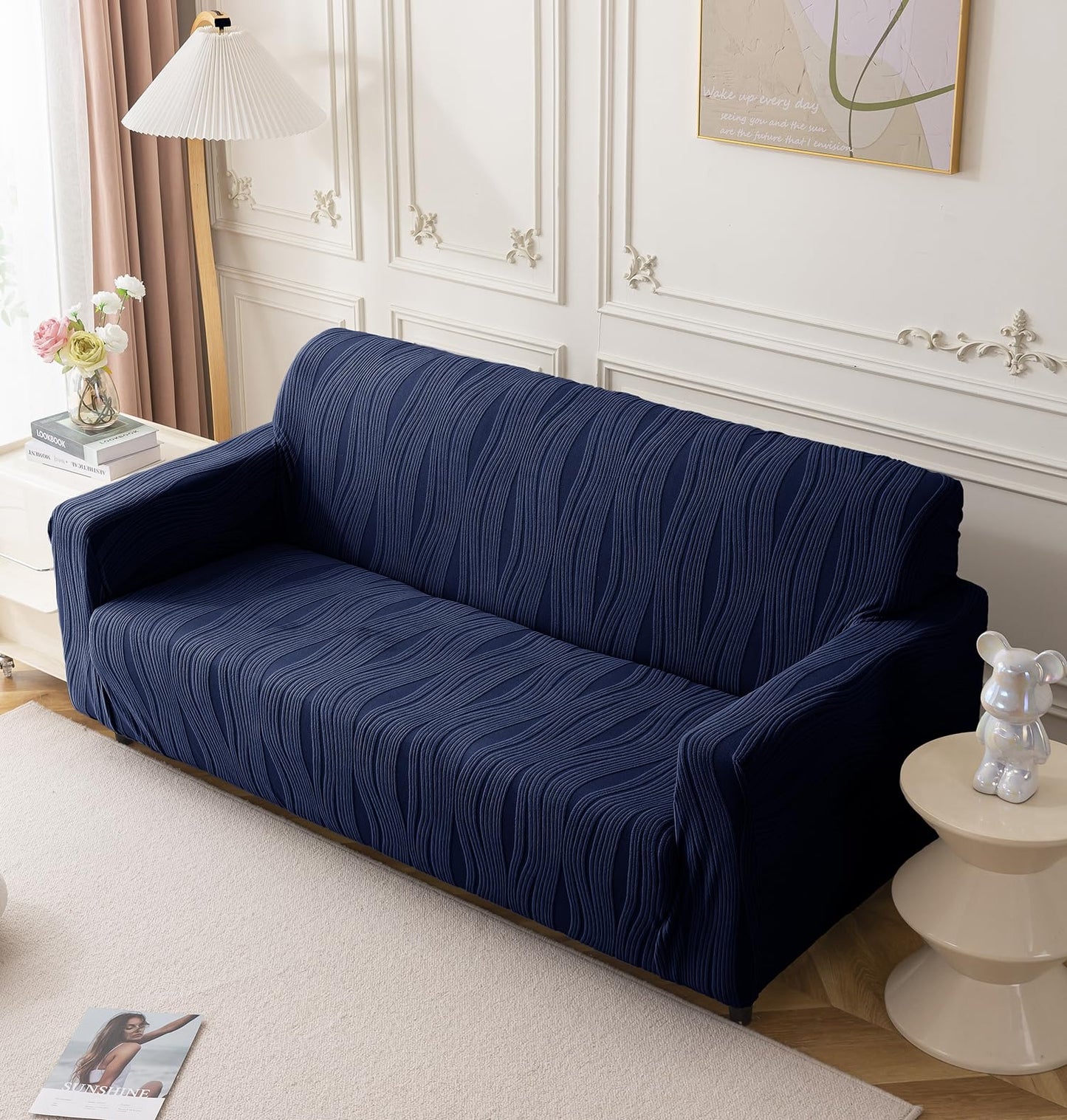 ROYAL BLUE JAPANESE JACQUARD - Luxury Quality Strechable & Waterproof Dust-proof Sofa Cover
