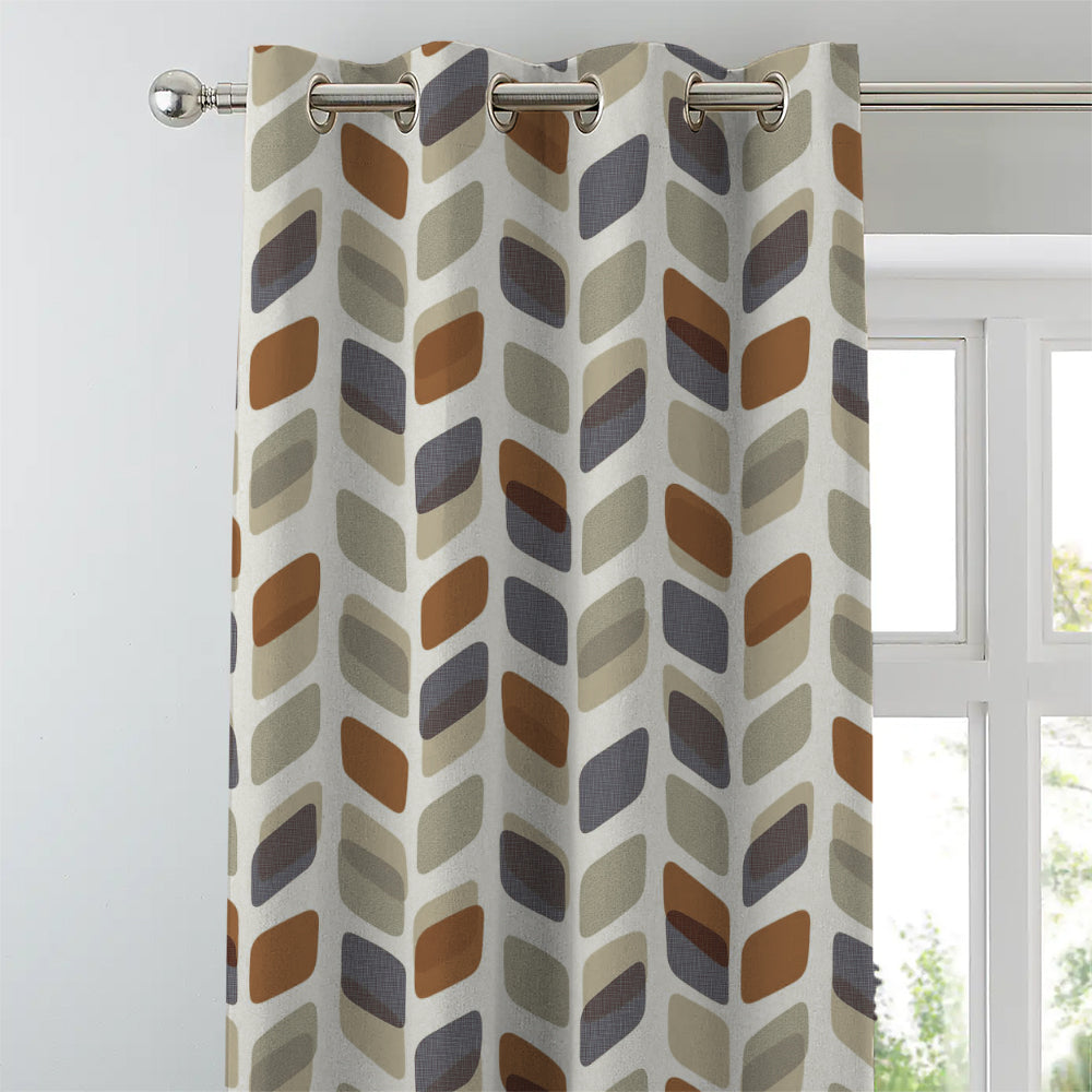 Elegant Geometric Print Room Darkening Curtain - Set of 2 - DS395D