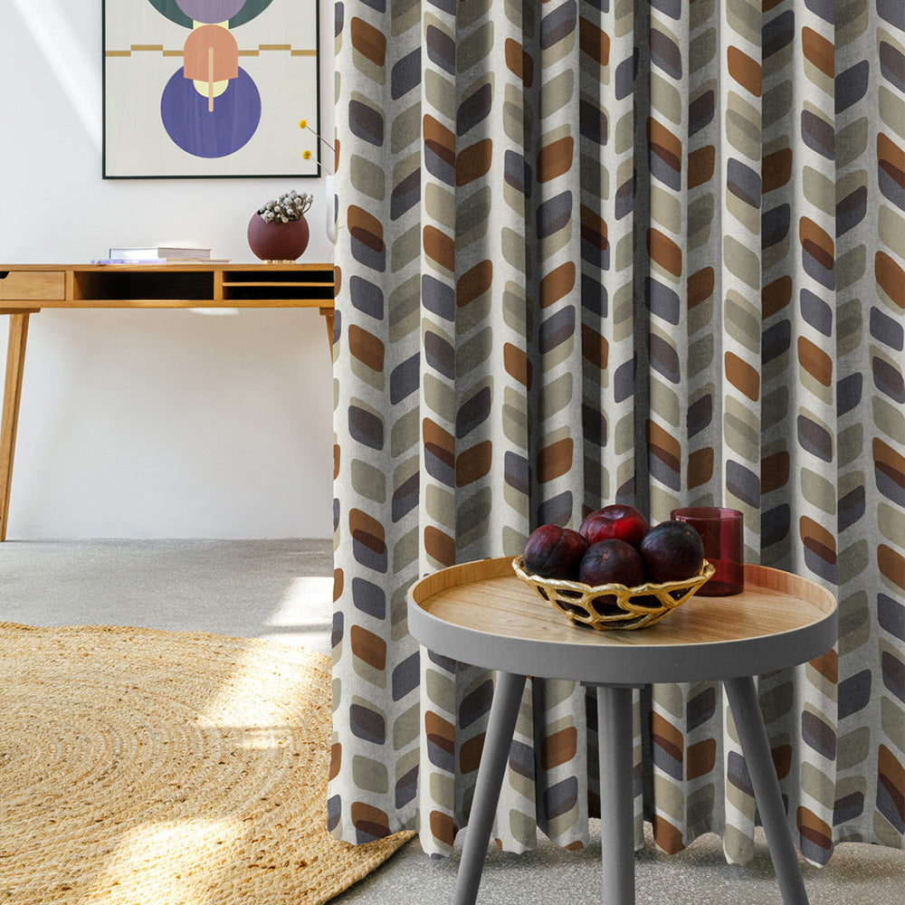 Elegant Geometric Print Room Darkening Curtain - Set of 2 - DS395D