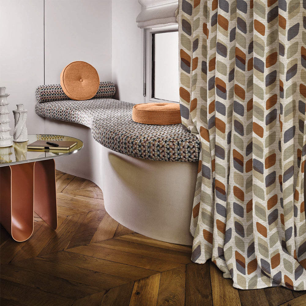 Geometric Illusions Floral & Ombre Print Combination Room Darkening Curtains Set Of 4 Door Curtain - (395DOMBRE22)