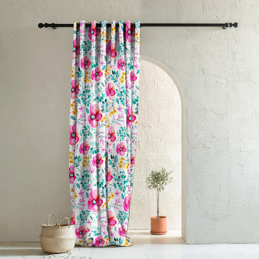 Elegant Floral Print Room Darkening Curtains- Set of 1pc - DS03A