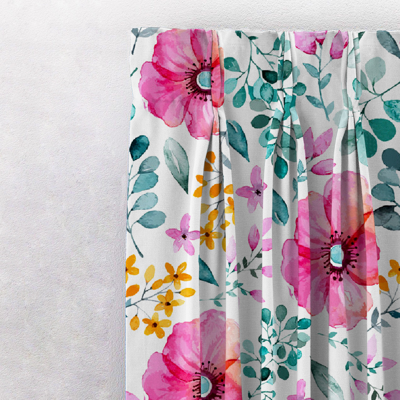 Elegant Floral Print Room Darkening Curtains- Set of 2 - DS03A