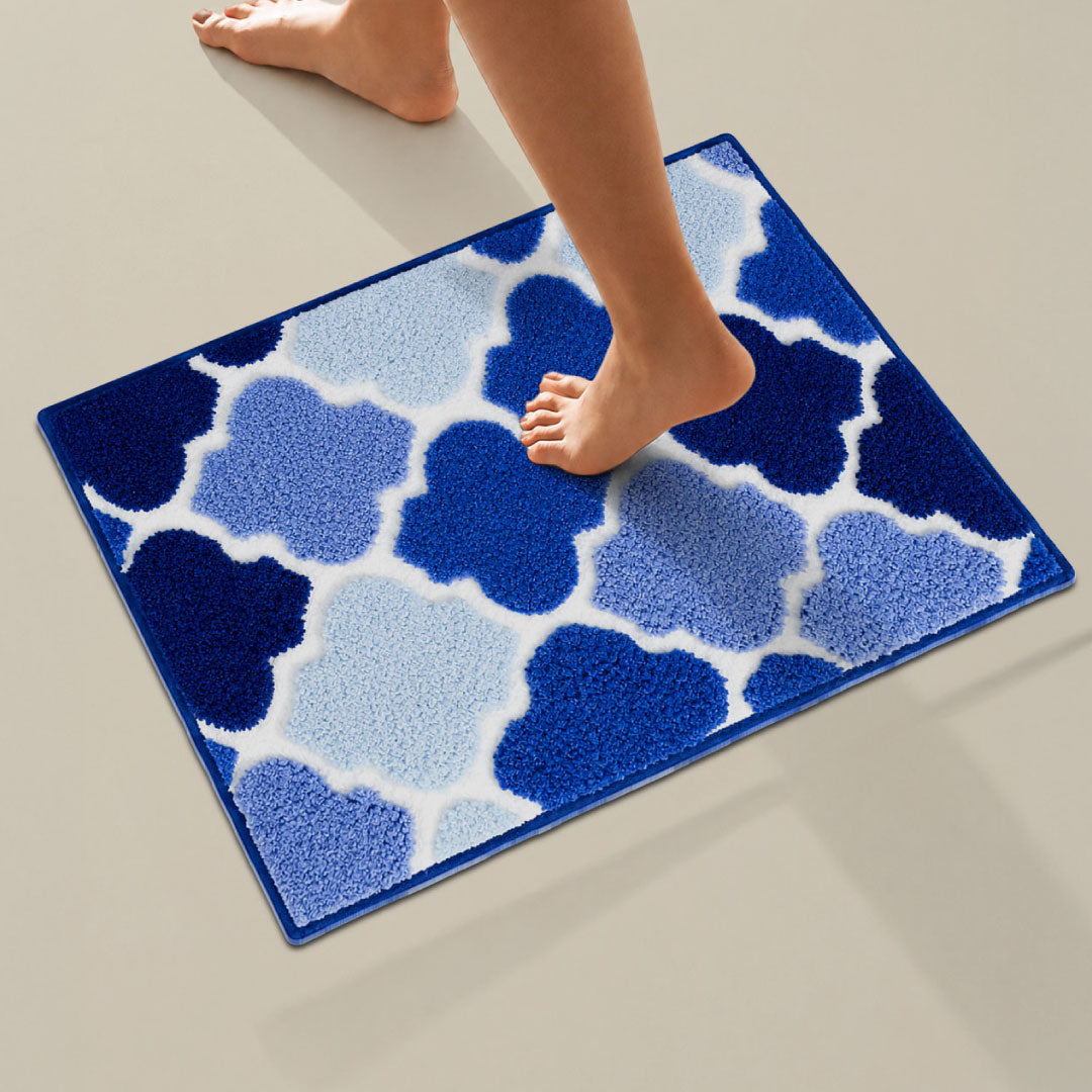 Ellipse Blue Bathroom Mat