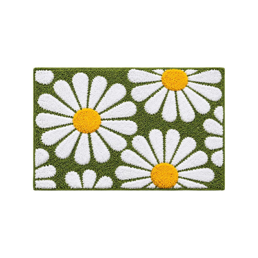 Flower Green Bathroom Mat