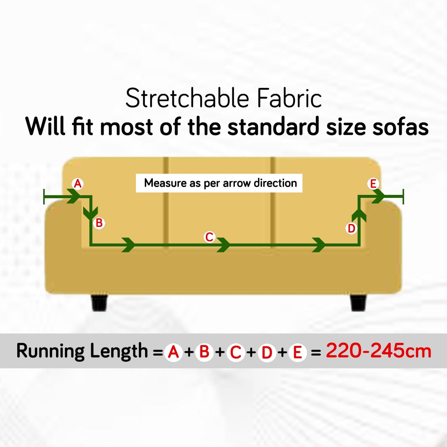 200gsm Knitting Jacquard Sofa Cover 1/2/3/4 Seater Fully Covered, Skimmed Cream