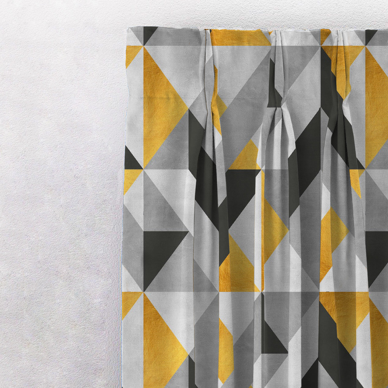 Elegant Geometric  Print Room Darkening Curtain - Set Of 1pc - DS416A