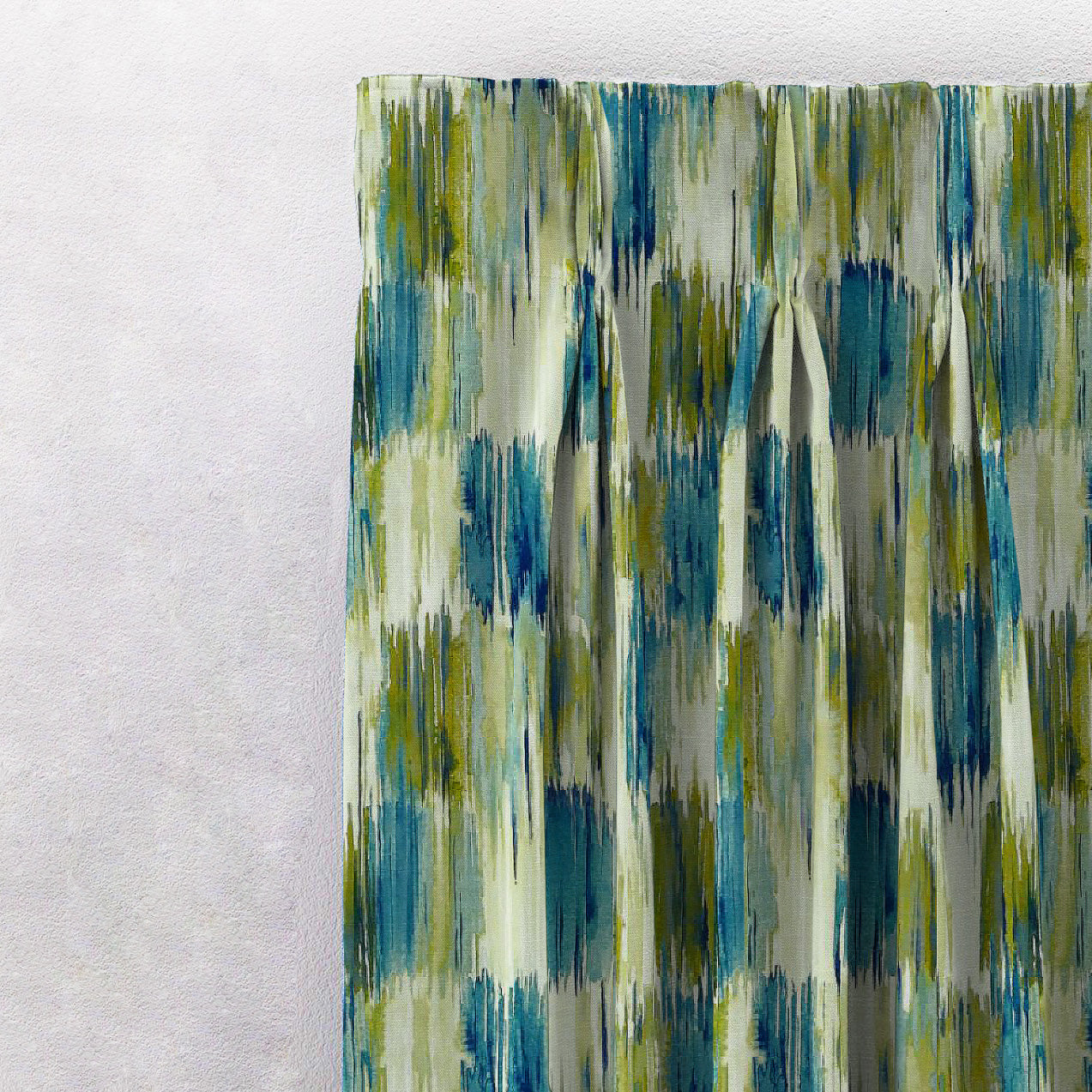 Elegent Geometric Print Matt Finish Room Darkening Curtain Set of 2 MTDS419A