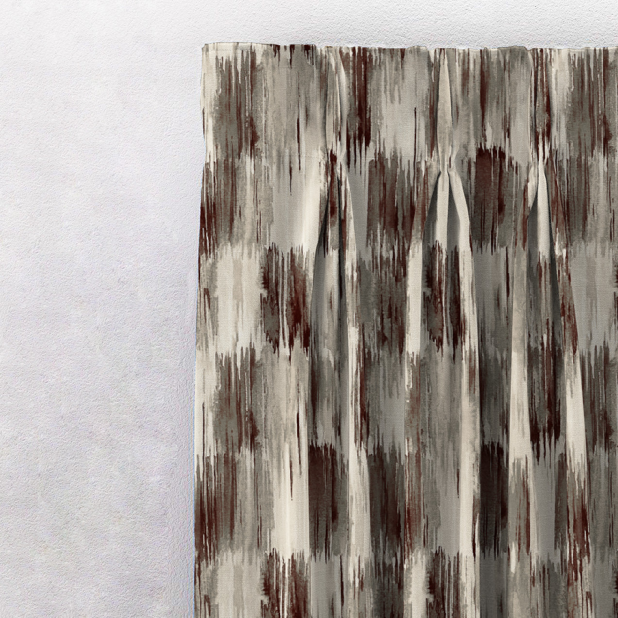 Elegent Geometric Print Matt Finish Room Darkening Curtain Set of 2 MTDS419B